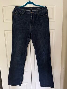 Women's Judy Blue Straight-Leg Jeans in Dark Blue Denim